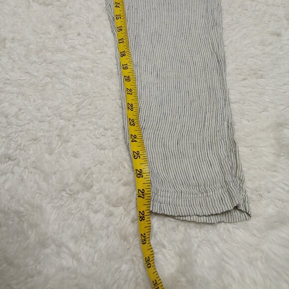 Free People Women's White and Black Stripped Linen Blend Pants Size 8 - Picture 6 of 8